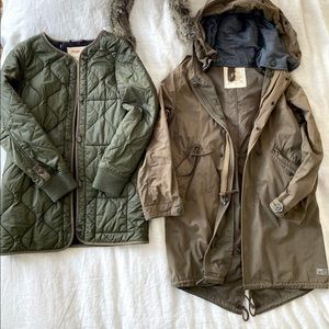 Aritzia Britannia Coat in Khaki Green